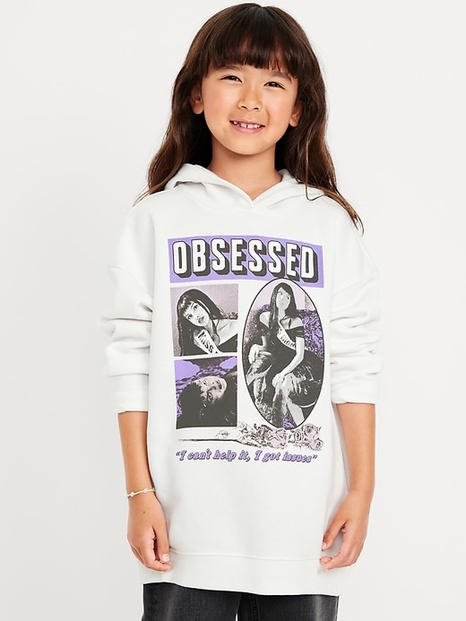 Image number 1 showing, Olivia Rodrigo™ Oversized Graphic Tunic Pullover Hoodie for Girls