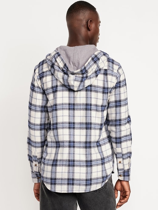 Image number 2 showing, Hooded Plaid Flannel Shirt