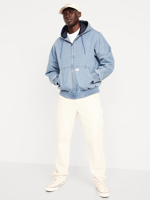 Image number 3 showing, Oversized Denim Zip Hoodie