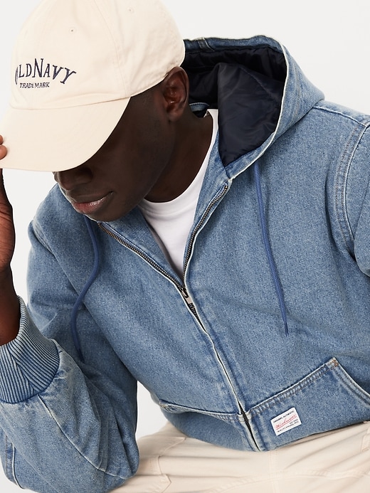Image number 5 showing, Oversized Denim Zip Hoodie