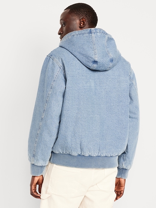 Image number 2 showing, Oversized Denim Zip Hoodie
