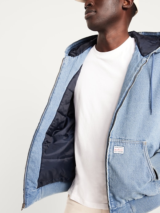 Image number 6 showing, Oversized Denim Zip Hoodie