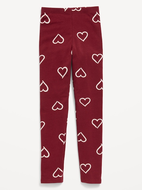 Printed Leggings for Girls - Large Heart