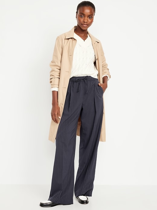 Image number 1 showing, High-Waisted Billie Pinstripe Wide-Leg Trouser
