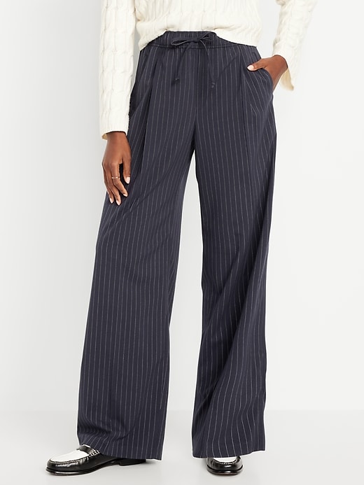 Image number 2 showing, High-Waisted Billie Pinstripe Wide-Leg Trouser