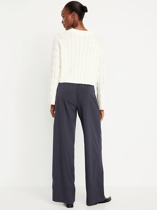 Image number 3 showing, High-Waisted Billie Pinstripe Wide-Leg Trouser