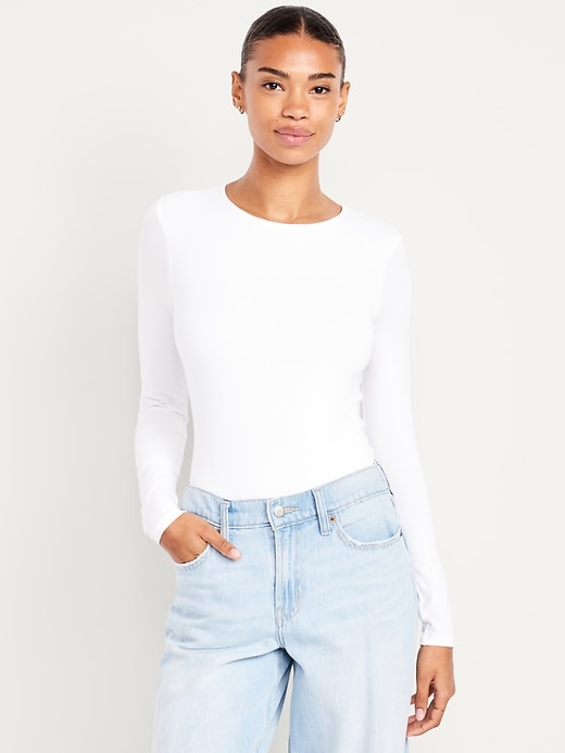 Image number 1 showing, Long-Sleeve Crew-Neck Bodysuit