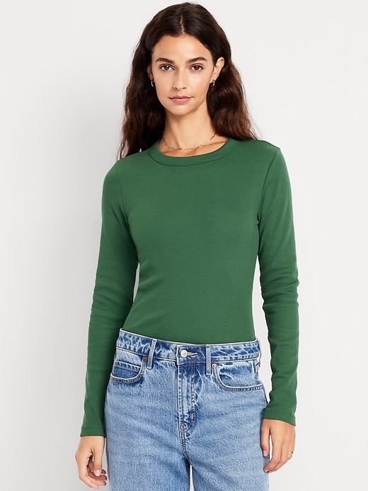 Image number 1 showing, Snug Long-Sleeve Crew-Neck T-Shirt