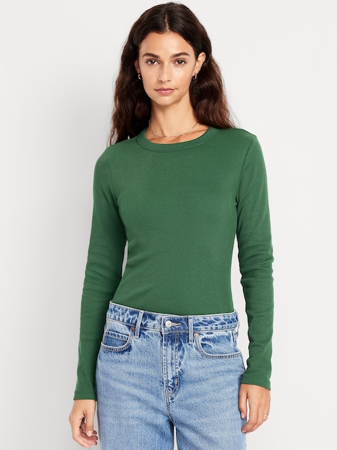 Snug Long-Sleeve Crew-Neck T-Shirt - Field Of Greens