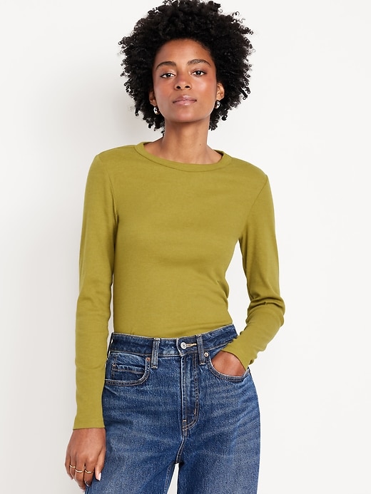 Image number 1 showing, Snug Long-Sleeve Crew-Neck T-Shirt