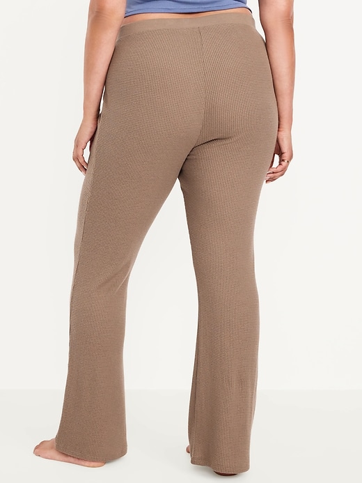 Image number 8 showing, High-Waisted Cozy Waffle Flare Pants