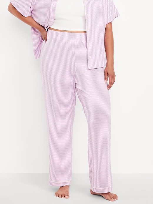 Image number 7 showing, Mid-Rise Classic Jersey Pajama Pants