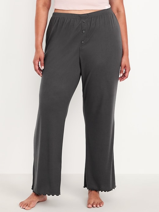 Image number 7 showing, High-Waisted Cozy Rib Pajama Pants