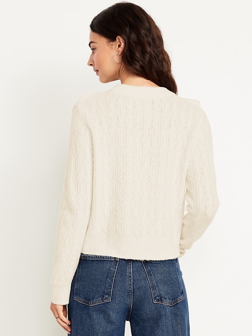 Image number 2 showing, Wool-Blend Cropped Ruffle Sweater