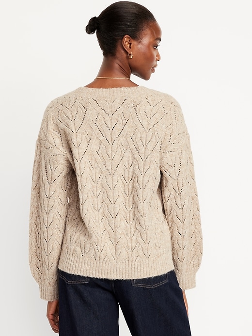 Image number 2 showing, Wool-Blend V-Neck Cardigan Sweater