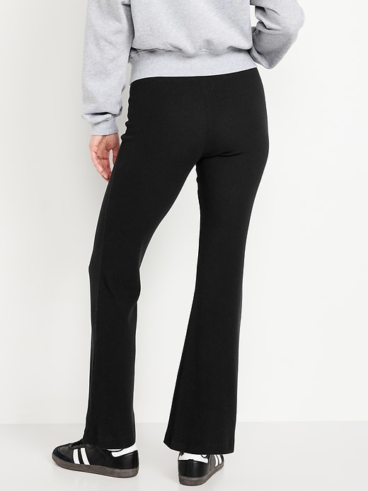 Image number 2 showing, High-Waisted Fashion Ribbed Flare Leggings