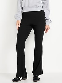 Image number 1 showing, High-Waisted Fashion Ribbed Flare Leggings