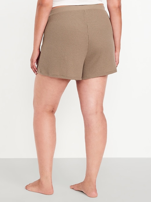 Image number 8 showing, High-Waisted Cozy Waffle Pajama Shorts