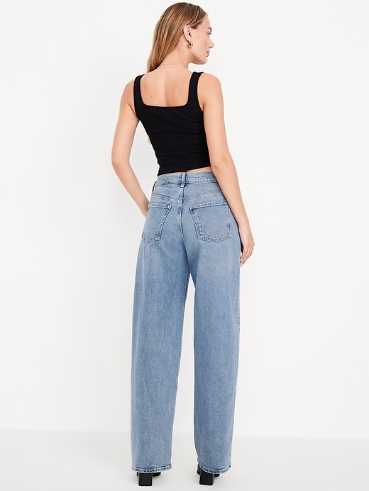 Image number 3 showing, Mid-Rise Slouchy Wide-Leg Jeans