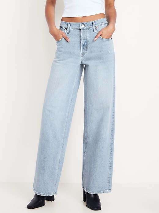 L'image numéro 2 présente Jean coupe détendue à jambe large à taille basse moyenne