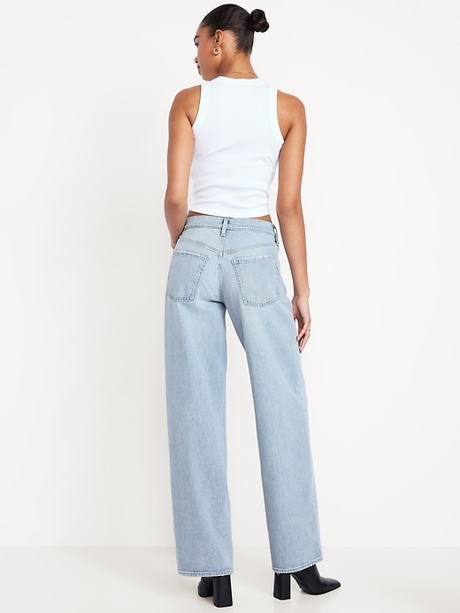 L'image numéro 3 présente Jean coupe détendue à jambe large à taille basse moyenne