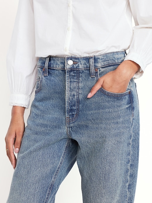 Image number 4 showing, Mid-Rise Slouchy Straight Jeans