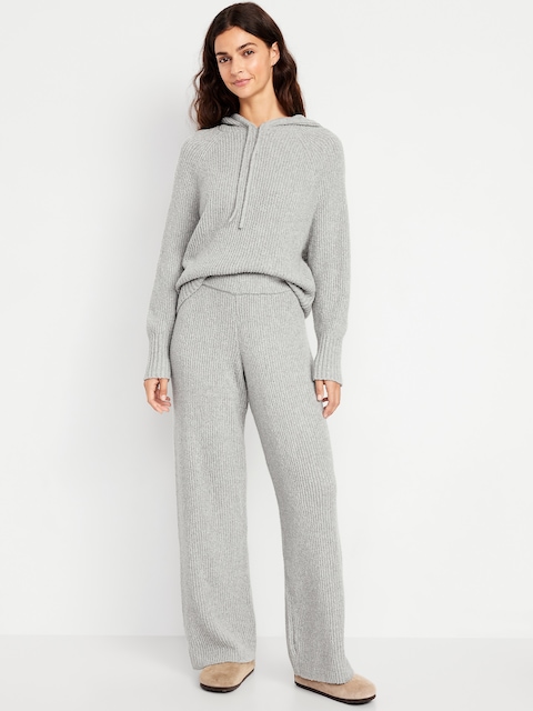 Textured Bouclé Lounge Pants - Medium Gray Heather