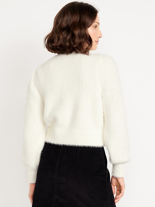 Image number 2 showing, Cropped Eyelash Cardigan Sweater