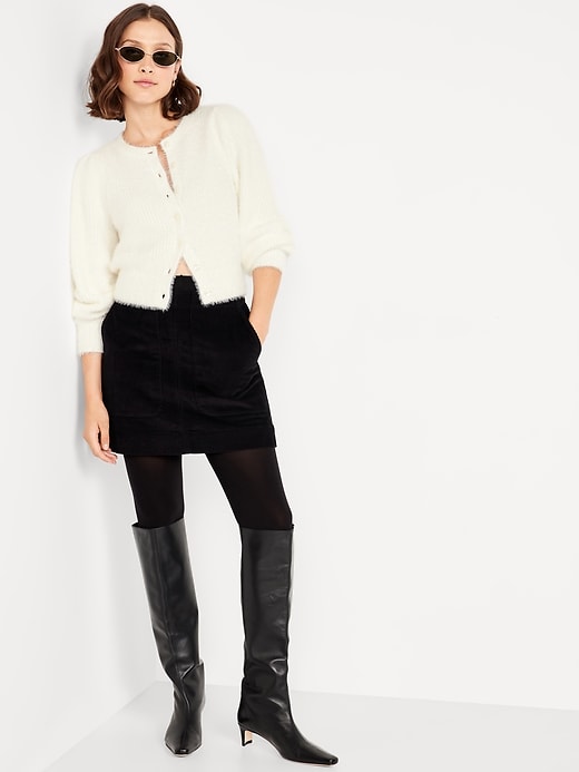 Image number 3 showing, Cropped Eyelash Cardigan Sweater