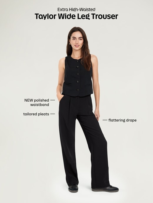 Image number 7 showing, Extra High-Waisted Taylor Wide-Leg Trouser Pants