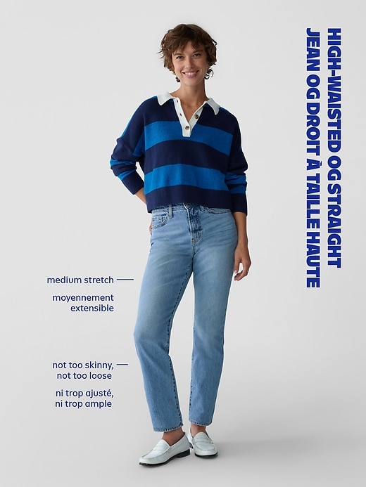 Image number 4 showing, High-Waisted OG Straight Cut-Off Ankle Jeans