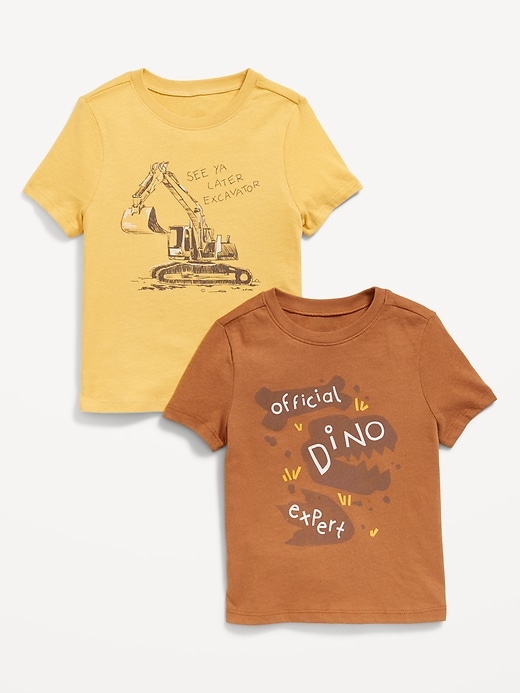 View large product image 1 of 2. Unisex Short-Sleeve Graphic 2-Pack T-Shirt for Toddler