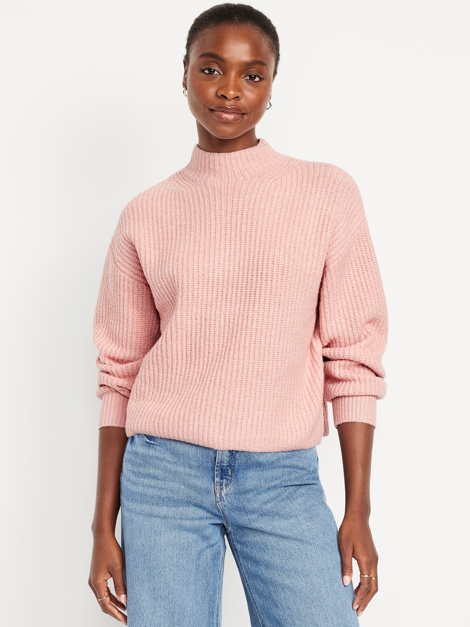 SoSoft Cropped Mock-Neck Sweater