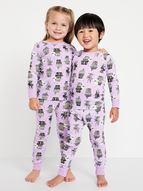 Printed Snug-Fit Pajama Set for Toddler & Baby - Haunted House (Match The Fam!)