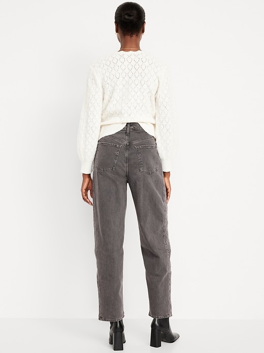 Image number 3 showing, High-Waisted Barrel Ankle Jeans