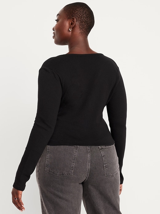 Image number 5 showing, Long-Sleeve Wrap-Front Top