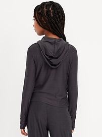 Image number 2 showing, CloudMotion Side-Ruched Performance Hoodie for Girls