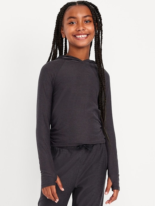 Image number 3 showing, CloudMotion Side-Ruched Performance Hoodie for Girls
