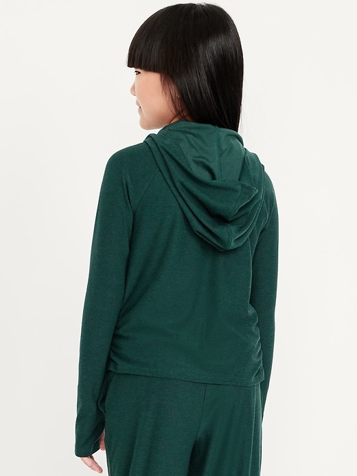 Image number 2 showing, CloudMotion Side-Ruched Performance Hoodie for Girls