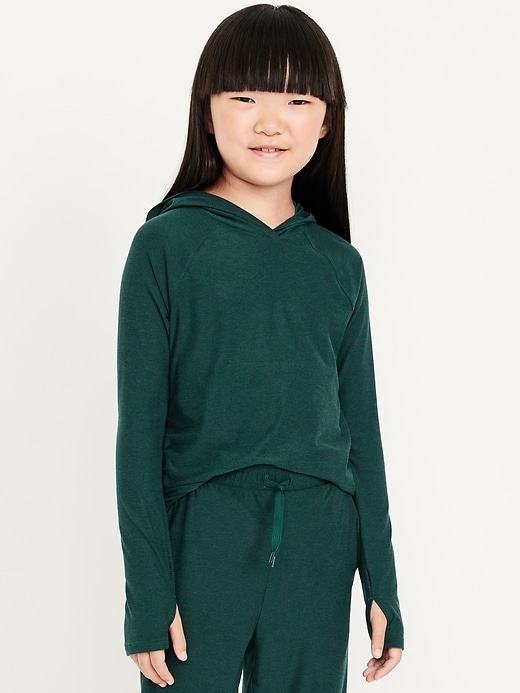 Image number 3 showing, CloudMotion Side-Ruched Performance Hoodie for Girls