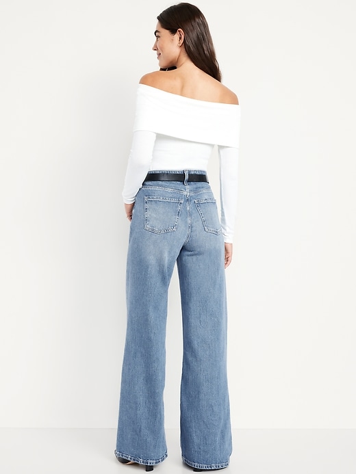 Image number 8 showing, Extra High-Waisted Super Wide-Leg Jeans