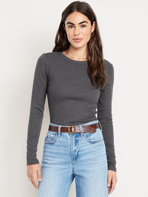 Image number 1 showing, Snug Long-Sleeve Crew-Neck T-Shirt
