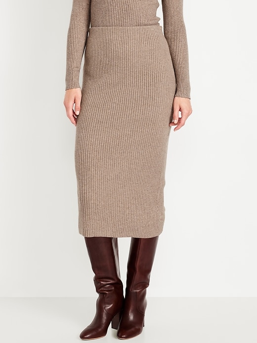 Image number 3 showing, SoSoft Ribbed Midi Sweater Skirt