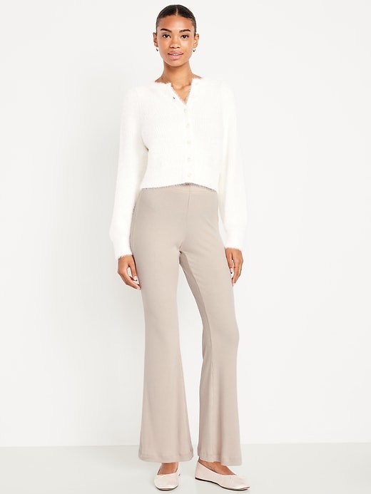 Image number 1 showing, High-Waisted Fashion Ribbed Flare Leggings