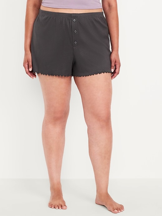 L'image numéro 6 présente Short de pyjama à taille haute en popeline
