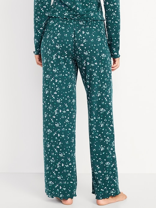 Image number 2 showing, High-Waisted Cozy Rib Pajama Pants