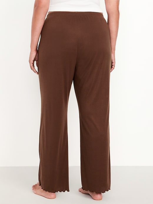Image number 8 showing, High-Waisted Cozy Rib Pajama Pants