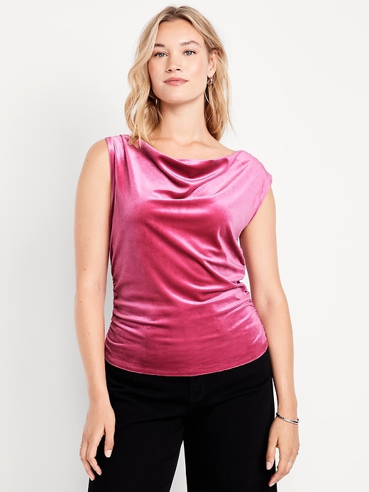 Image number 4 showing, Velvet Ruched Top