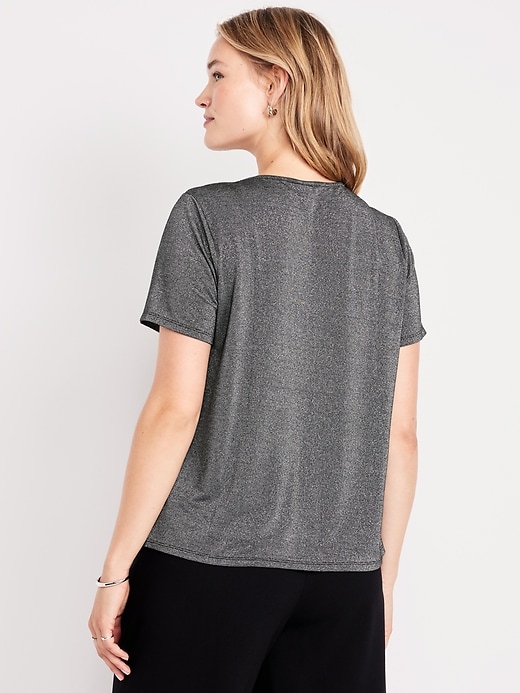 L'image numéro 5 présente T-shirt ras du cou luxueux scintillant