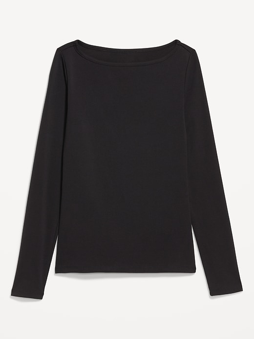 Snug Long-Sleeve Boat-Neck T-Shirt